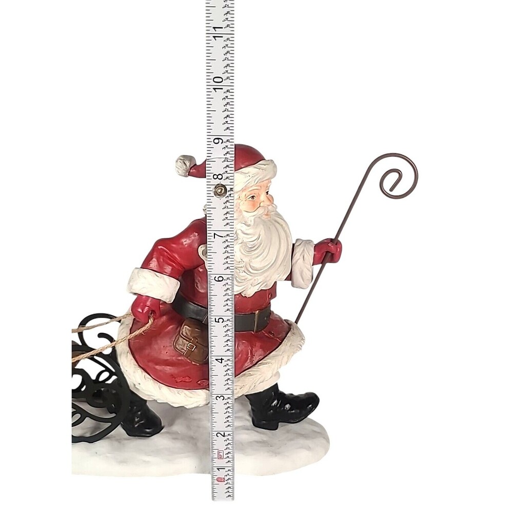 Rare Vintage Hallmark Christmas in Evergreen Santa Pulling Sled, Geoff Greenleaf - Picture 12 of 14